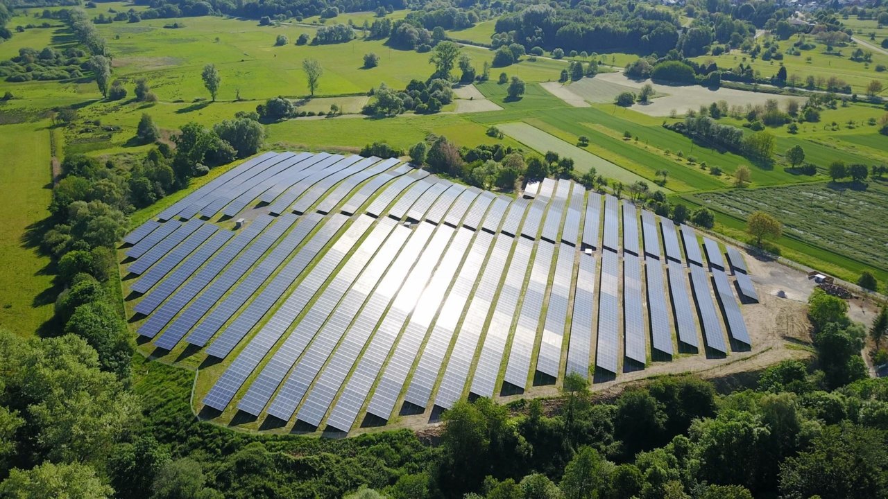 Freiflächen Photovoltaikanlage in Malsch von oben