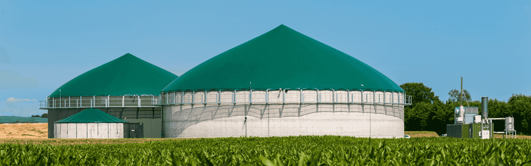 Landschaftsaufnahme einer Biogasanlage in Baden Württemberg