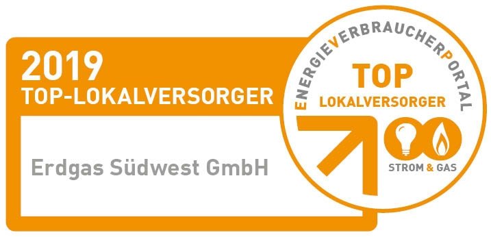 Auszeichnung TopLokalversorger 2019 für Erdgas Südwest GmbH