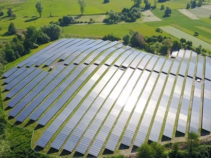 Luftaufnahme des Solarparks in Malsch